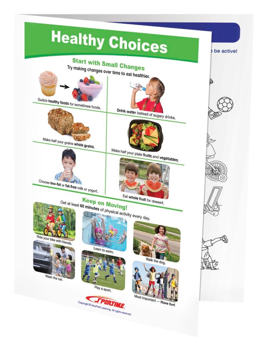 Image for Sportime Making Healthy Choices Visual Learning Guide, 4 Pages, Grades 1 to 4 from School Specialty